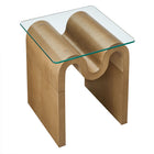 Modway Ondine Glass Top Side Table - Natural-7