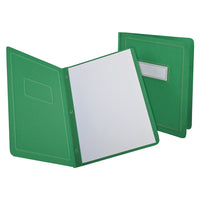 Staples Paper DUO-TANG Report Covers - Green - 10 Pack-Embossed title panel