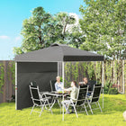 Outsunny 8 ft W x 8 ft L Pop Up Canopy Tent with Sidewall and Carry Bag - Dark Grey-Equipped with a handy bag for easy movement