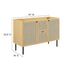 Modway Chaucer 48" Bathroom Vanity Cabinet - Oak-Adjustable Shelves