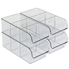 Azar Small Stackable Plastic Storage Bin - Clear - 4 Pack-Set of 4 stackable storage bins