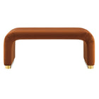 Modway Koda Performance Velvet Waterfall Ottoman - Brass/Rust-Assembly Required