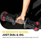 MotionGrey Adjustable Dumbbells - 10-90 lb Weight Set with Anti-Slip Handle - Black-6