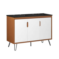 Modway Energize 48" Double Sink Bathroom Vanity - Cherry/White/Black-Mid-Century Modern Bathroom Vanity