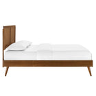 Modway Alana Wood Twin Platform Bed with Splayed Legs - Walnut-Rubberwood Legs