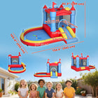 Qaba Bouncy Castle for Kids with Slide, Pool/Ball Pit, Basketball Hoop-Robust 840D Oxford fabric and mesh provide long-lasting, reliable use