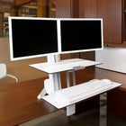 Ergotron WorkFit-S Dual Sit-Stand, Worksurface, Large Keyboard Tray, Bright White (33-349-211)-Includes height-adjustment column, desk clamp, crossbar, two (2) LCD pivots, worksurface, large keyboard tray