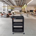 Luxor ENDURA 34" H Three-Tier Utility Cart - 24" W x 18" D - Black-8