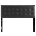 Modway Emily Upholstered Vinyl Queen Headboard - Black-Fiberboard and plywood frame