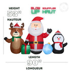 GEMMY Airblown Inflatable Christmas Santa/Reindeer/Penguin Collection Scene - 53" x 90"-For indoor and outdoor use