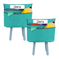 C-Line Standard Chair Cubbie - 14" - Seafoam Green - 2 Pack-This innovative product uses the student's chair to become a supply storage place for folders, binders, storage boxes and more