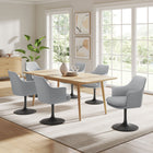 Modway Lippa Swivel Dining Upholstered Armchair - Black Light Grey-Slightly Reclined Back
