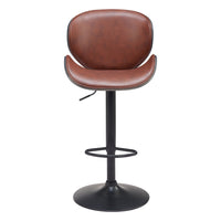 Zuo Meyane Barstool - Brown-Plush and durable faux leather fabric