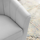 Modway Prospect Performance Velvet Swivel Armchair - Light Grey-Rotating Swivel Base