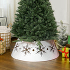 HOMCOM 26" Christmas Tree Collar with Hollow Snowflake Pattern - White-Powder coating offers durability against scratches and fading 