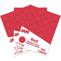 JAM Paper Round Circle Label Sticker Seals, 1 2/3 inch diameter, Red, 3 Sets of 120 (3147612194g)-Size: 1.66"