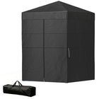 Outsunny 5 ft W x 5 ft L Compact Pop Up Canopy Tent - UPF50+ Portable Privacy Canopy - Black-Designed as a temporary changing room, shower tent, or portable toilet shelter