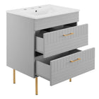 Modway Daybreak 24" Bathroom Vanity - Light Grey-8" Centerset Faucet Holes