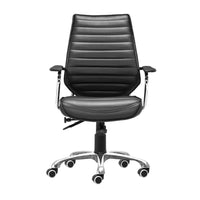 Zuo Enterprise Low Back Office Chair - Black-Plush and durable faux leather fabric