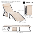 Outsunny Outdoor Lounge Chair - Folding Chaise Lounge - Beige-Five levels of backrest angles offer every user a suitable angle