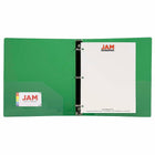 JAM Paper Plastic 3 Ring Binder, 1.5", Green, 2 Pack-2/pack