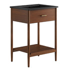 Modway Zaire 24" Bathroom Vanity - Walnut/Black-MDF and Rubberwood
