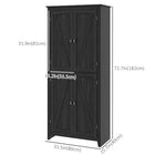 HOMCOM 72" H Freestanding Kitchen Pantry and Buffet Cabinet - Black-4-tier shelf give you enough space to store dishes, pots, pans, dry goods, or appliances 