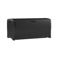 Suncast Resin Wicker Deck Box - 99 Gal. - Black-All weather resin construction provides water resistance and UV protection.