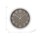 Monarch Specialties 9115 12" Round Wall Clock - Dark Bronze Face/White Frame-Constructed with a robust plastic frame and protected by a glass surface with an easy to read numeric display. for indoor use only