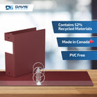 Davis Group Premium Economy Binder - Round Ring - 3" - Burgundy - 6 Pack-Ideal for Conferences, Reference, Colleges & Universities