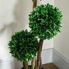 HOMCOM 3' Three Ball Boxwood Topiary for Indoor Outdoor - Green-Colour: Green, Black 