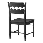 Modway Jax Oak Wood Dining Chair With Wavy Razor Back - Black-Fully Assembled