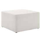 Modway Callum Large 28" Square Woven Heathered Fabric Upholstered Ottoman - Heathered Weave/Ivory-Woven Heathered Fabric Upholstery