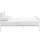 Modway Dower Stainless Steel Queen Bed - White-Weight Capacity To 1300lbs