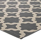 Modway Cerelia Moroccan Trellis Indoor/Outdoor Area Rug - 8 ft W x 10 ft L - Grey/Beige-Stain Resistant / Easy To Clean