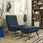 Modway Ramp Upholstered Fabric Lounge Chair Set - Azure-Fine Polyester Upholstery