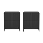 Manhattan Comfort Novara 22" Contemporary 2-Drawer Nightstand - Black-Compact & Functional Design: Ideal for bedrooms, guest rooms, or smaller spaces