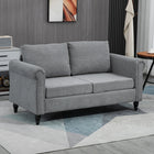 HOMCOM Loveseat Sofa with Curved Armrests - Light Grey-Deep foam padding provides a sink-in comfort