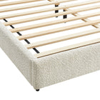Modway Seluna Boucle Queen Platform Bed - Pearl-Assembly Required