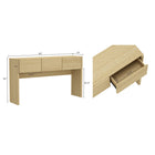 Manhattan Comfort Linda Modern 3-Drawer Console Table - Natural Oak-Sleek, hardware-free front for a seamless, modern look