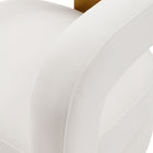 Manhattan Comfort Amirah 28.94" Modern Velvet Upholstered Accent Chair - White-Geometric Floating Open Back with Gold Accent Features