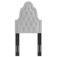 Modway Augustine Tufted Performance Velvet Twin Headboard - Light Grey-Tufted Twin Headboard