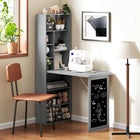 HOMCOM 38.6" Fold-out Convertible Computer Desk - Charcoal Grey-Assembly required