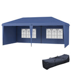 Outsunny 10 ft W x 20 ft L Outdoor Pop Up Canopy Tent with Carrying Bag - Blue-This pop up canopy gives quick shade with a spacious 10' x 20' coverage