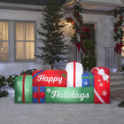 GEMMY Airblown Inflatable Christmas Gift Box Scene - 44"-Includes stakes and tethers