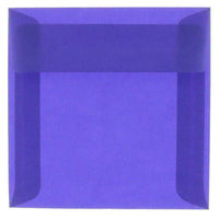 JAM Paper Square Translucent Vellum Invitation Envelopes - 6.5" x 6.5" - Primary Blue - 25 Pack (PACV527)-Color: Primary Blue