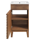 Modway Render 18" Bathroom Vanity Cabinet - Walnut/White-Assembly Required