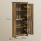 HOMCOM 72" H Freestanding Kitchen Pantry and Buffet Cabinet - Brown-4-tier shelf give you enough space to store dishes, pots, pans, dry goods, or appliances 