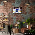 Thatcher Demko Canucks Glove Save - Framed Canvas - 31" x 22"-Officially licensed by the NHL and NHLPA