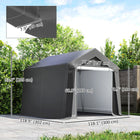 Outsunny 10' x 10' Portable Shed - Dark Grey-A ventilation window allows for optimal airflow
